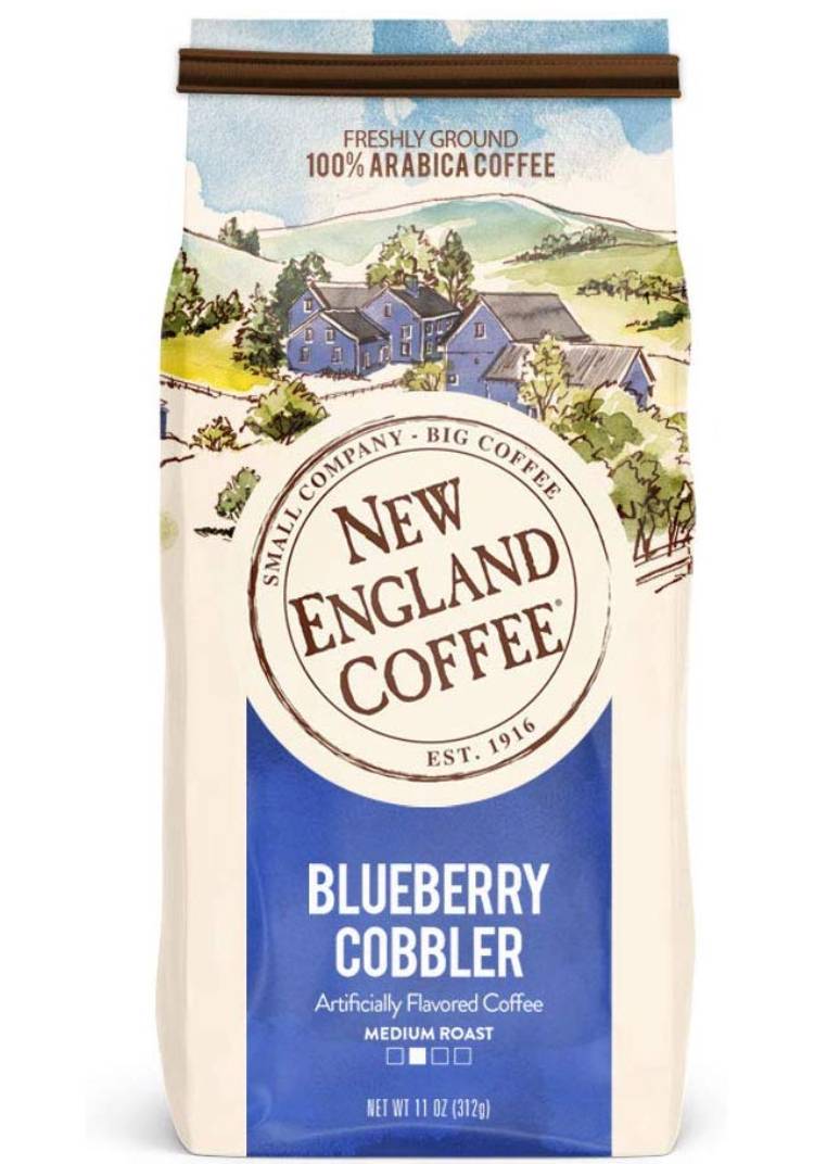 New England Coffee Blueberry Cobbler, Medium Roast Ground Coffee, 11 Ounce Bag – $3.40