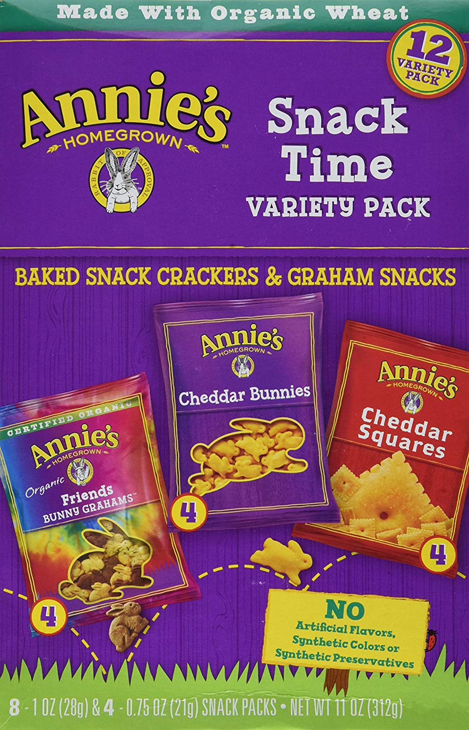 Annie’s Variety Snack Pack, Baked Snack Crackers, 12 (11 oz.) Pouches $3.41 with s/s