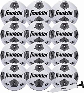 Franklin Sports Soccer Balls – Size 3, Size 4, Size 5 F-100 Soccer Balls – Youth and Adult Soccer Balls – Bulk Soccer Balls with Pump