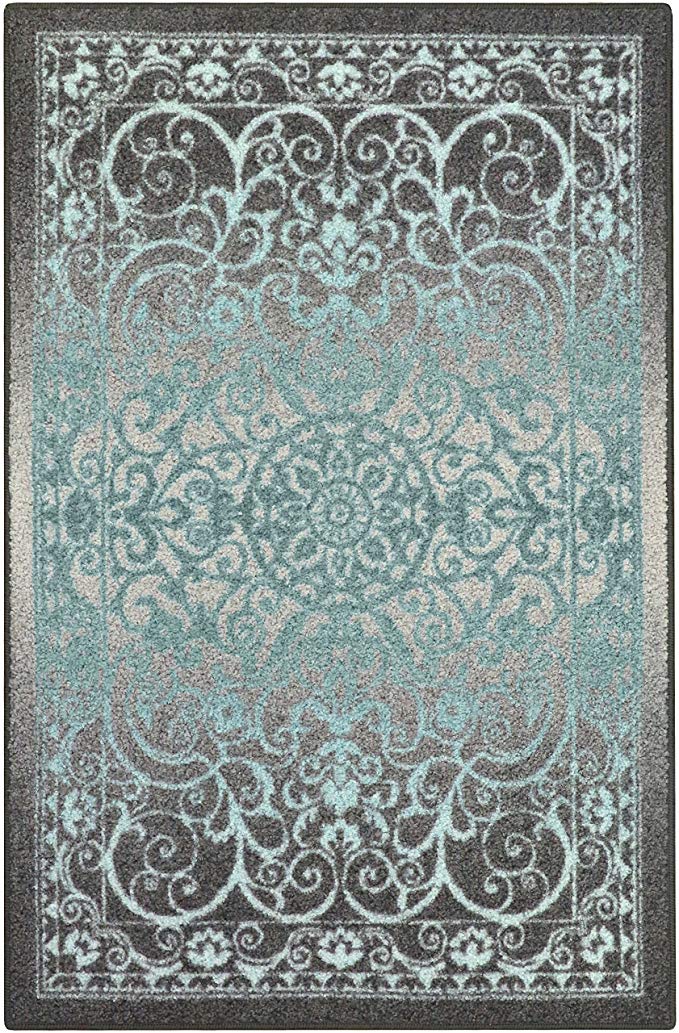 Maples Rugs Pelham Vintage Area Rugs for Living Room & Bedroom [Made in USA], 7 x 10, Grey/Blue
