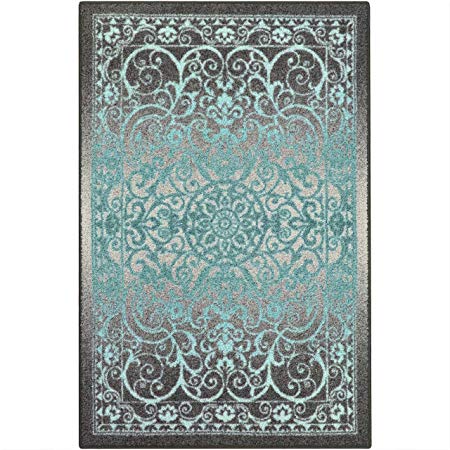 Maples Rugs Pelham Vintage Area Rugs for Living Room & Bedroom [Made in USA], 5 x 7, Grey/Blue