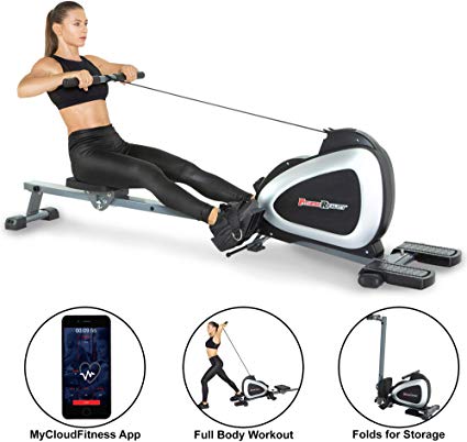 Fitness Reality 1000 Plus Bluetooth Magnetic Rower Rowing Machine with Extended Optional Full Body Exercises and Free App