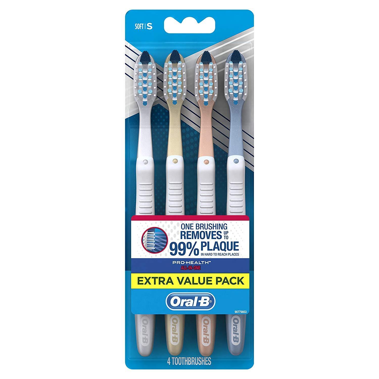 4-Count Oral-B Pro-Health All-in-One Toothbrush (Soft)