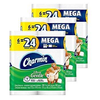 36-Count Charmin Mega Rolls Ultra Gentle Toilet Paper