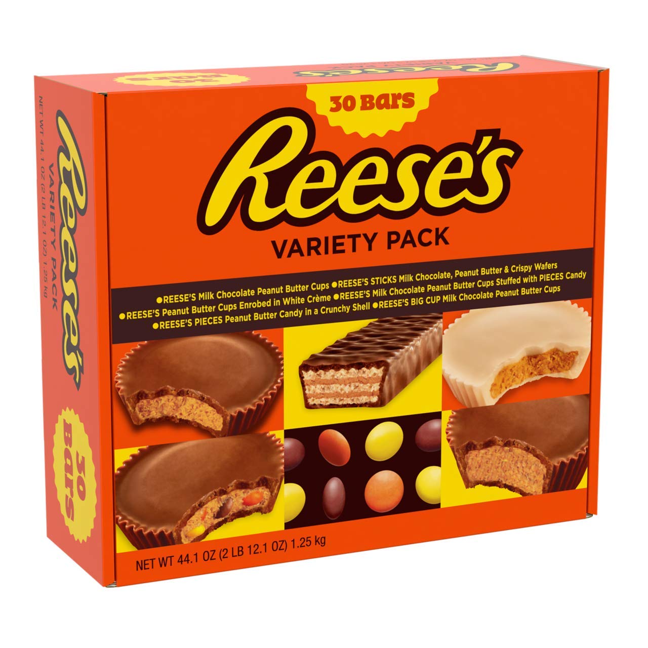 30-Count Reese’s Full Size Chocolate Peanut Butter Candy Variety Pack