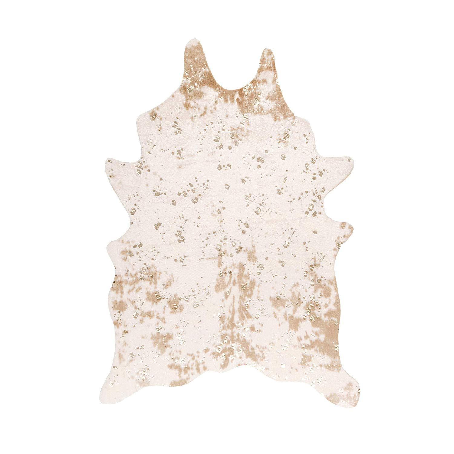 nuLOOM Iraida 5′ x 6′ Faux Off-white Cowhide Shaped Rug $73.36 + Free shipping
