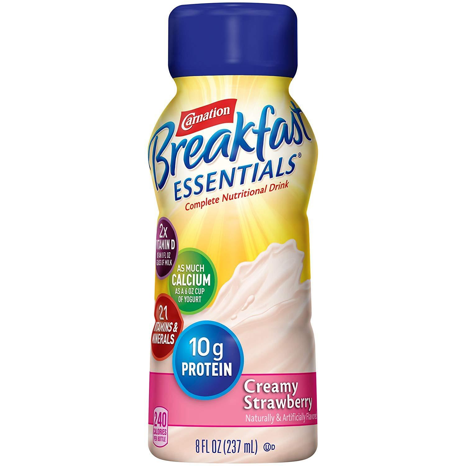 24-Pack Carnation Breakfast Essentials Ready-to-Drink(Creamy Strawberry) 8oz. Bottles $15.53 5% or $13.14 15%