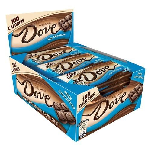 DOVE 100 Calories Milk Chocolate Candy Bar 0.65-Ounce Bar 18-Count Box [Milk Chocolate] $4.5