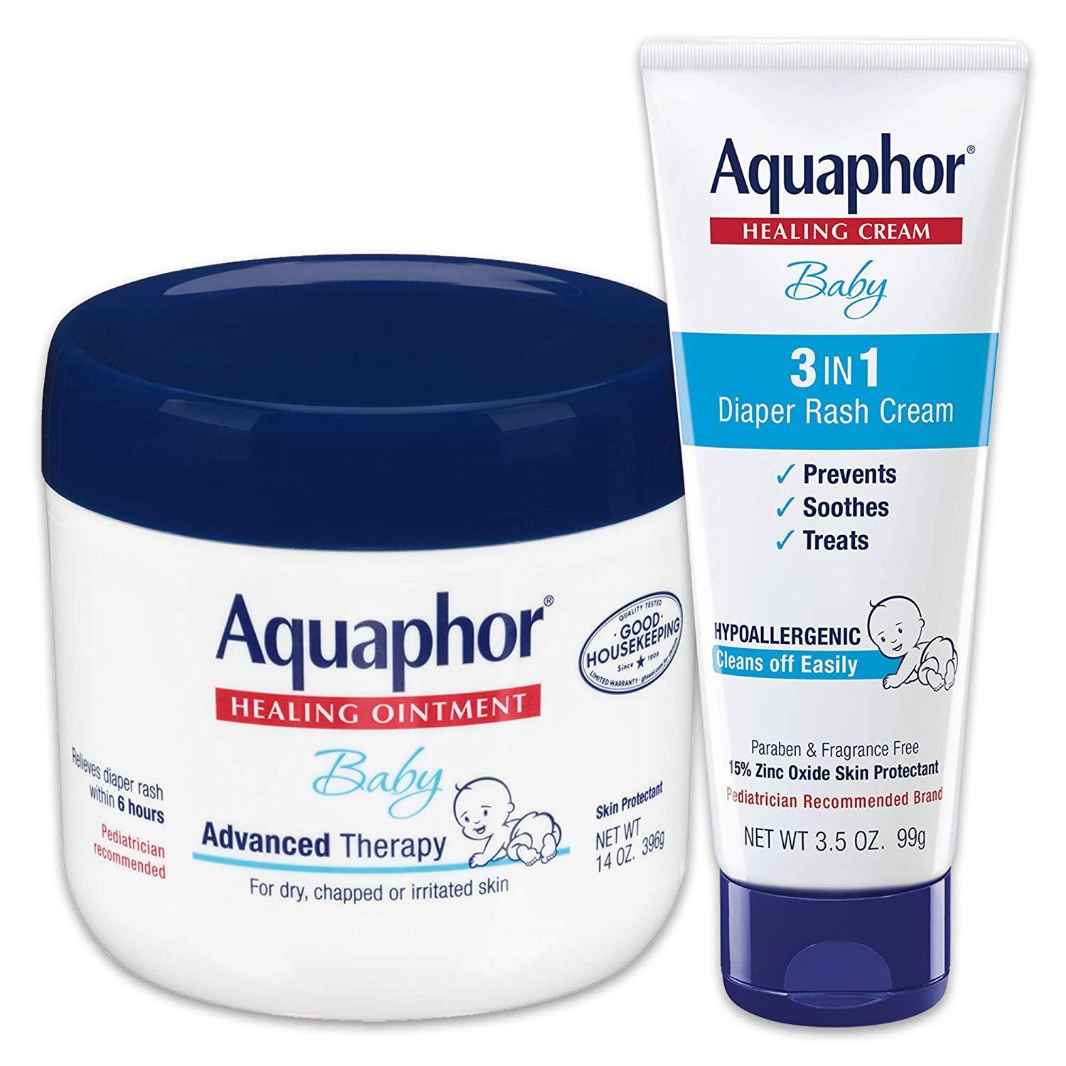 14oz Aquaphor Baby Advanced Healing Ointment + 3.5oz Diaper Rash Cream
