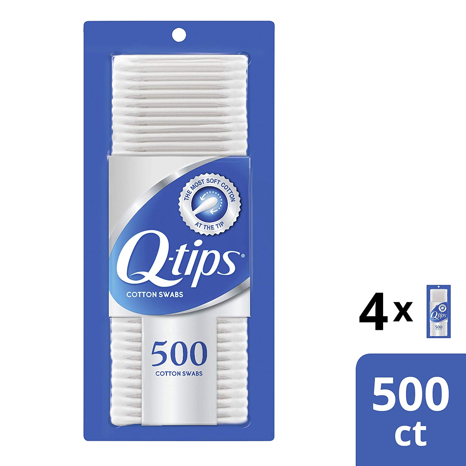 4-Pack 500-Count Q-tips Cotton Swabs