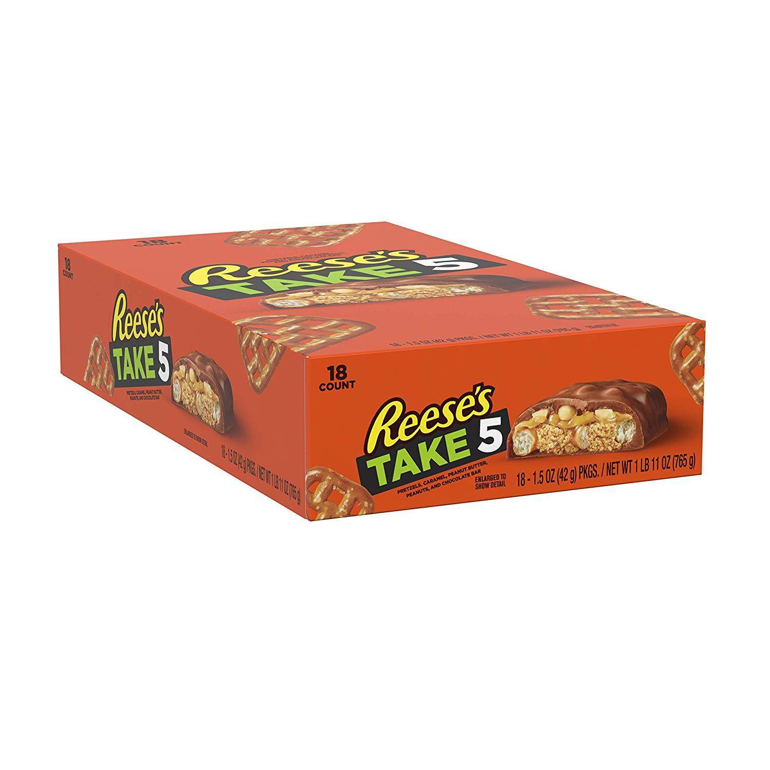 18-Count 1.5-oz Reese’s TAKE5 Peanut Butter Milk Chocolate Candy Bar $10.69 + FS w/ Prime or on $25+