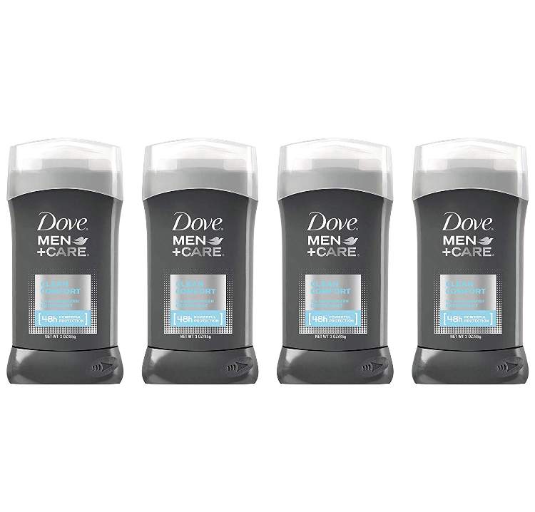 Dove Men+Care Deodorant Stick, Clean Comfort, 3 Ounce (Pack of 4) – $10.00