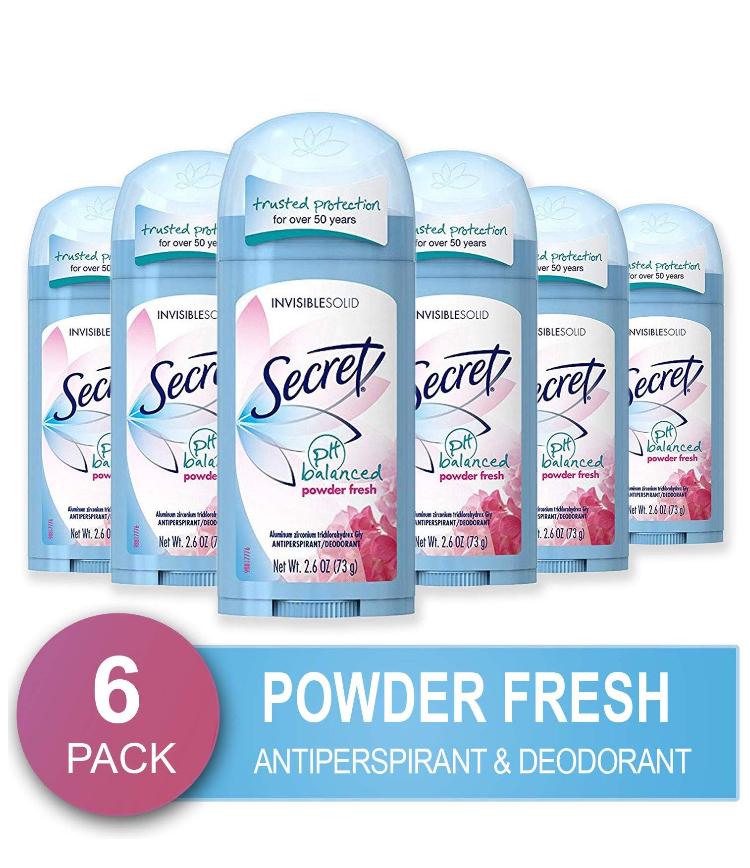 6-Pack 2.6oz Secret Women’s Antiperspirant & Deodorant (Powder Fresh Scent)