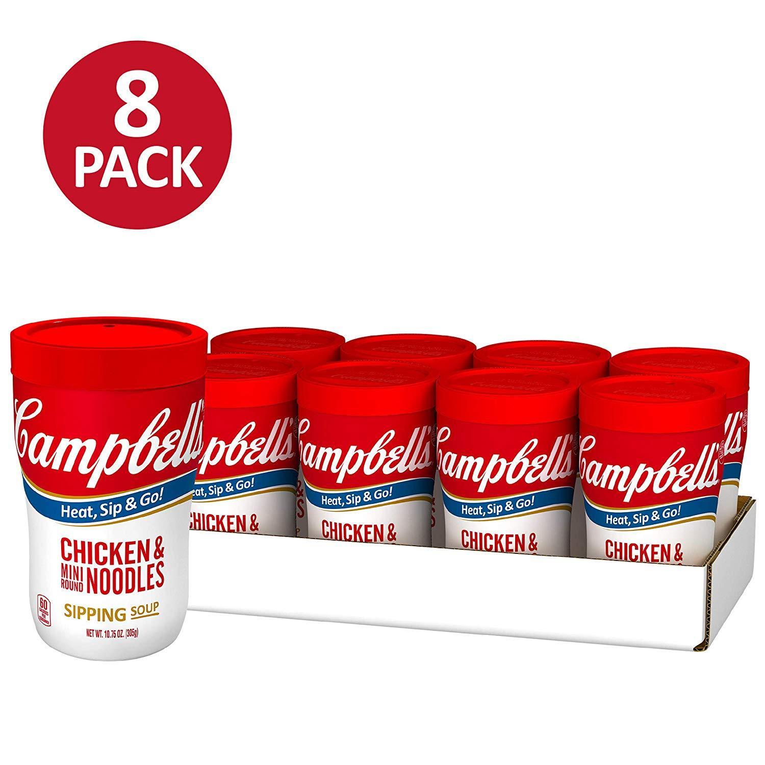 8-Pk Campbell’s Soup on the Go, Chicken & Mini Round Noodles, 10.75 Ounce $5.70 w/ S&S + Free S&H