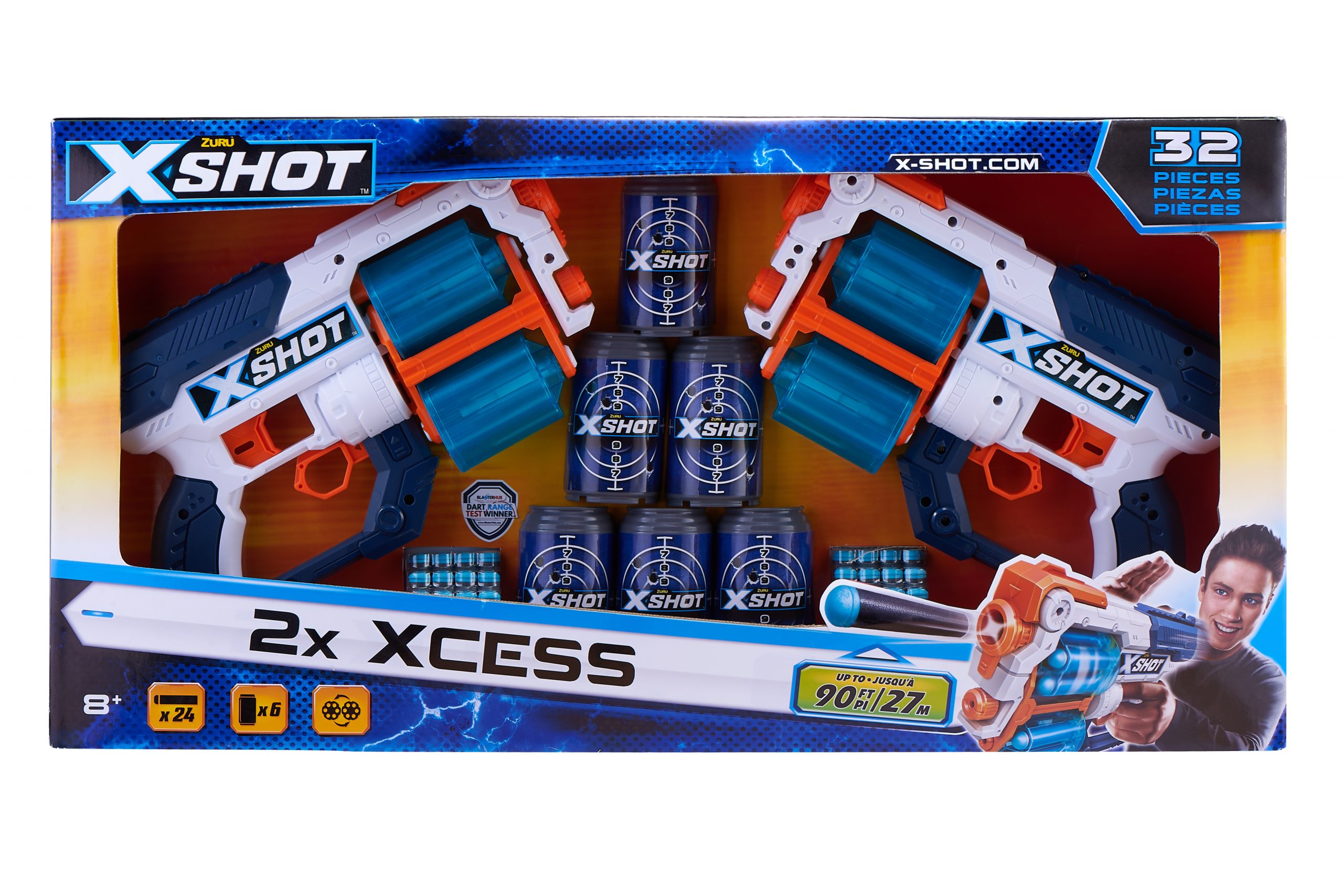 X-Shot Excel Double Xcess Foam Dart Blaster (24 Darts, 6 Cans). $6.99 @ Walmart & Amazon