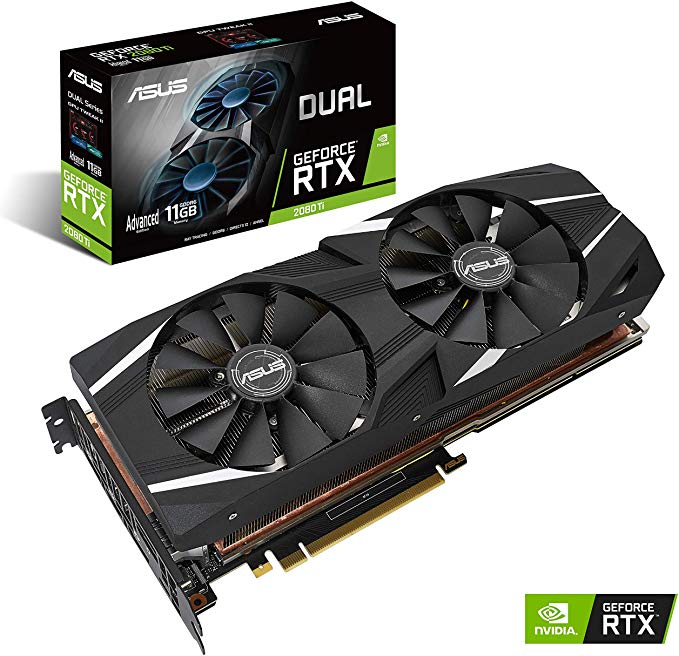 ASUS Dual RTX2080TI Advanced Edition 11G VR Ready Gaming Graphics Card  Turing Architecture (Dual RTX2080TI-A11G)