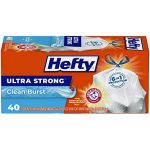 40-Count 13-Gallon Hefty Ultra Strong Tall Kitchen Trash Bags (Clean Burst)