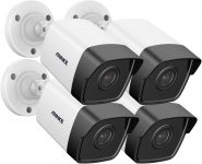 ANNKE 4 PCS C500 5MP Super HD PoE IP Bullet Security Camera, Works with Alexa (Mic & Card Slot Version), FS，$167.40