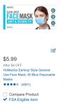 50 disposable HoMedics earloop face masks for $5.99+tax+free transport at Costco