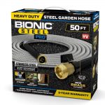 Bionic Metal Professional 50 ft. Heavy-Responsibility Stainless Metal Backyard Hose with Brass Becoming-2428 – The Home Depot $14.80