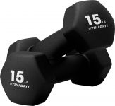 Tru Grit Hex Neoprene Dumbbell Weights: B1G1 Free: 15-Pound Weight