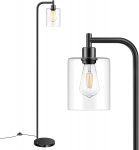 Bosceos Industrial Ground Lamp with Hanging Glass Shade $30 + free s/h at Amazon