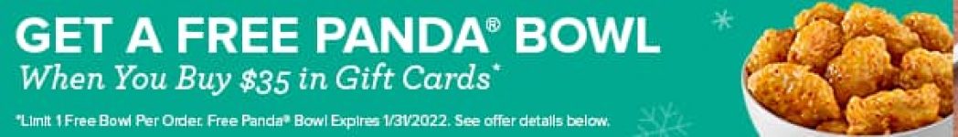 Free Panda Express Bowl whenever you purchase a free in actual gift dismissal online