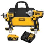Heavy YMMV Dewalt DCK215P1 20V MAX XR Brushless Lithium-Ion 3/8 in. Cordless Affect Wrench and 1/2 in. Mid-Vary Affect Wrench with Detent Pin Combo Package (5 Ah) $167.37