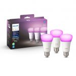 Philips Hue White and Colour Ambiance A19 E26 LED Sensible Bulb, Bluetooth & Zigbee Suitable (Hue Hub Non-obligatory) – 3 pack $80.99 at Amazon
