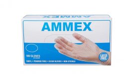 100-ct Ammex Latex &Powder Free Vinyl Examination Gloves (S, M, or Giant) $2.35 + free retailer pick-up at Staples (much less w SD Cashback)