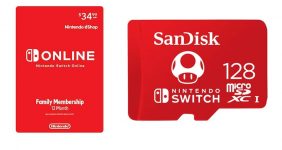 Nintendo Switch Online 12-Mo Family Membership + 128GB microSDXC UHS-I Memory Card