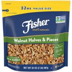 32oz. Fisher Walnut Halves & Pieces Value Size (Unsalted)