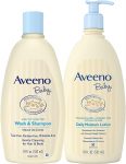 2-Pack 18-Oz Aveeno Baby Bundle: Daily Moisture Body Wash & Shampoo and Lotion