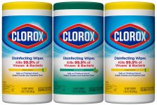 Clorox Disinfecting Wipes Value Pack, about 75 Ct Each, Pack of three for $9.49 at Amazon