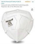 NIOSH – Honeywell Safety DF300 N95 Flatfold Disposable Respirator- Box of fifty, White,One SZ W/Adjustable Nose Clip.F/S For Amazon Prime Members. 74 Cents A PC, Made In MX
