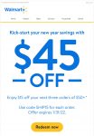 Walmart+ members – Enjoy $15 off your subsequent three orders of $50+ (YMMV)