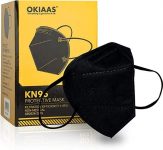 50pcs OKIAAS KN95 Face Mask, 5-Layer Black Masks Individually Wrapped $39 + Free Delivery