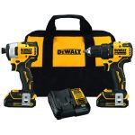 DeWalt Atomic 20V Optimum Brushless Drill/Impact Kit new location/ three points Batteries, Charger & Bag