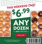 Select Krispy Kreme Locations: 6 dollars.98 Any Dozen watts/ Coupon (Valid by 2/9(nine))