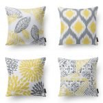 Worth Mistake- Phantoscope New Residing Sequence Ornamental Throw Pillow, 18″ x 18″, Yellow Grey, 4 Set – $13.99
