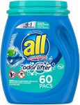 60-Count All Mighty 4-in-1 Laundry Detergent Pacs (Odor Lifter)