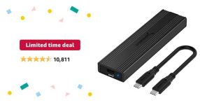 Sabrent USB 3.2 Sort-C M.2 Enclosure for PCIe NVMe and SATA SSD (EC-SNVE) – $22.94
