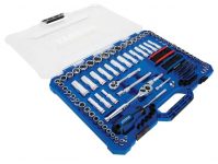 YMMV Kobalt 135-Piece Commonplace (SAE) and Metric Mixture Polished Chrome Mechanics Device Set (1/4-in; 3/8-in) $24.87