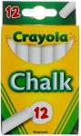 12-Count Crayola White Chalk $1 + Free Shipping w/ Prime or $25+
