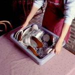 Rubbermaid Commercial hd dishpan bin tub tote excessive density polyethylene Made USA 4.6 gal Gal, 20 x 15 x 5 White NSF meals grade Amazon f/s with Prime $10