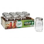 12-Count sixteen Oz Ball Regular Mouth Glass Mason Jars with the use of Lids   Bands