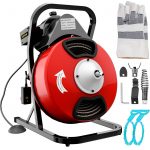 VEVOR 50FTx1/2Inch Drain Cleaner Machine Electric Drain Auger by using four(4) Cutter & Foot Switch Drain Cleaner Machine Sewer Snake Drill Drain Auger Cleaner for 1(one)” to actually four(4)” Pipes $169
