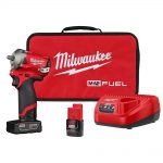 Milwaukee M12 Brushless Cordless three(3)/8(eight)” Impact Wrench treat/ double Batteries