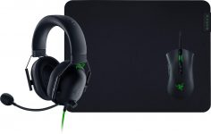 Razer Battle Bundle: Razer DeathAdder V2 Wired Gaming Mouse   Razer BlackShark V2 By Wired oyr best seven.one(1) Headset   Gigantus V2 Medium Gaming Mat 65