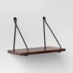 Threshold over twelve” simply by 3″ Walnut Wood Wall Shelf by using Wire